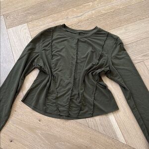 Elegant Olive Long Sleeve Women's Blouse